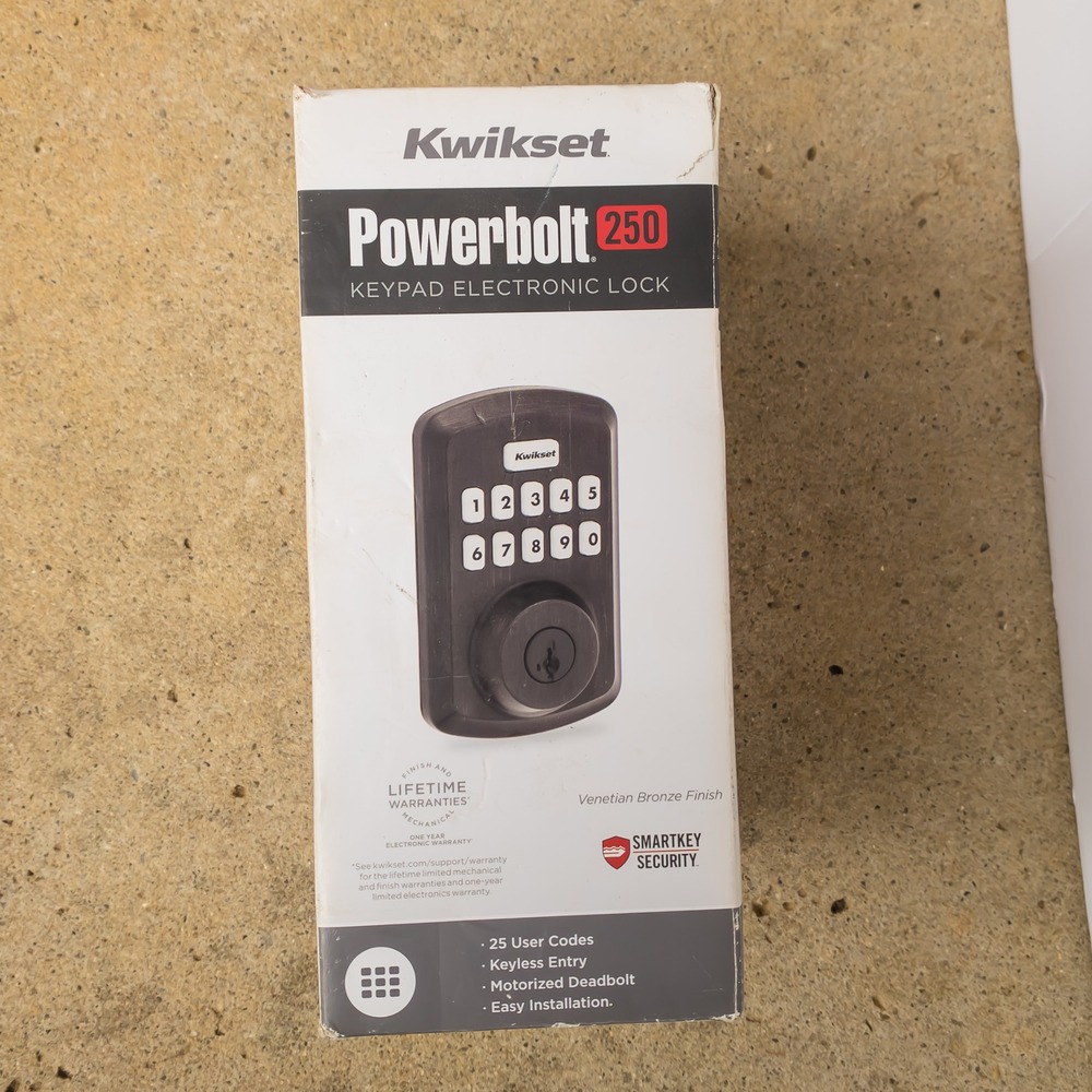 Kwikset Powerbolt 250 Keypad Electronic Lock Venetian Bronze SmartKey 9250 Metal